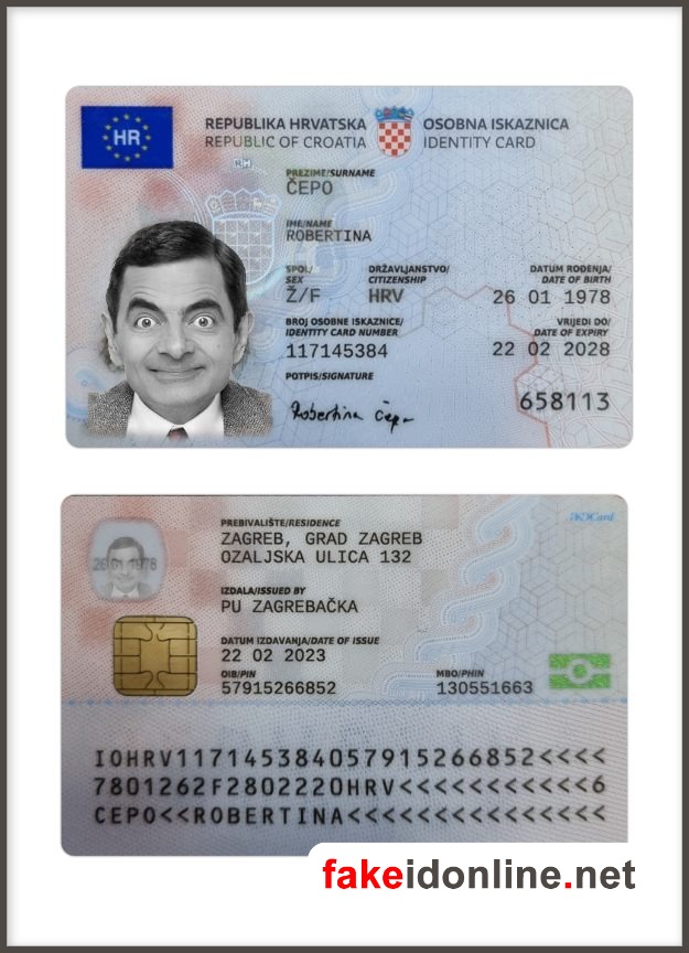Croatia ID Card PSD Template